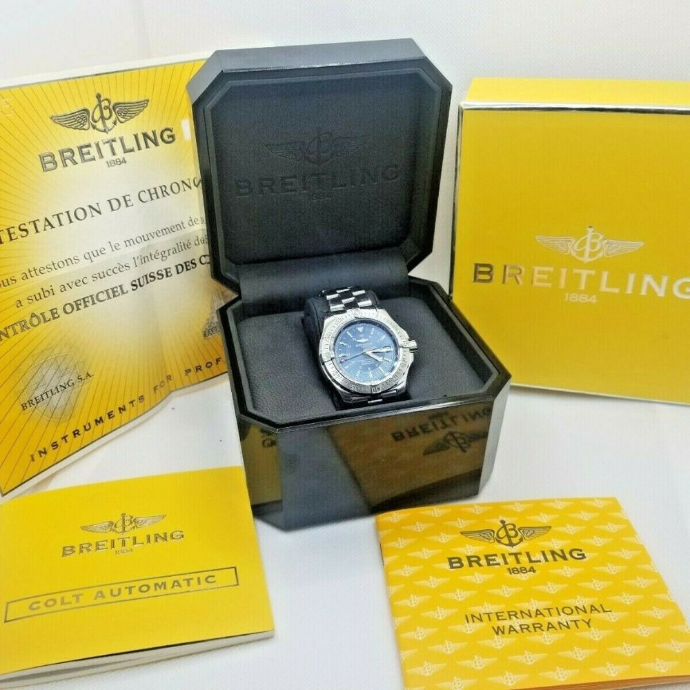 Breitling Colt Automatic Mens Watch 41mm Blue Dial